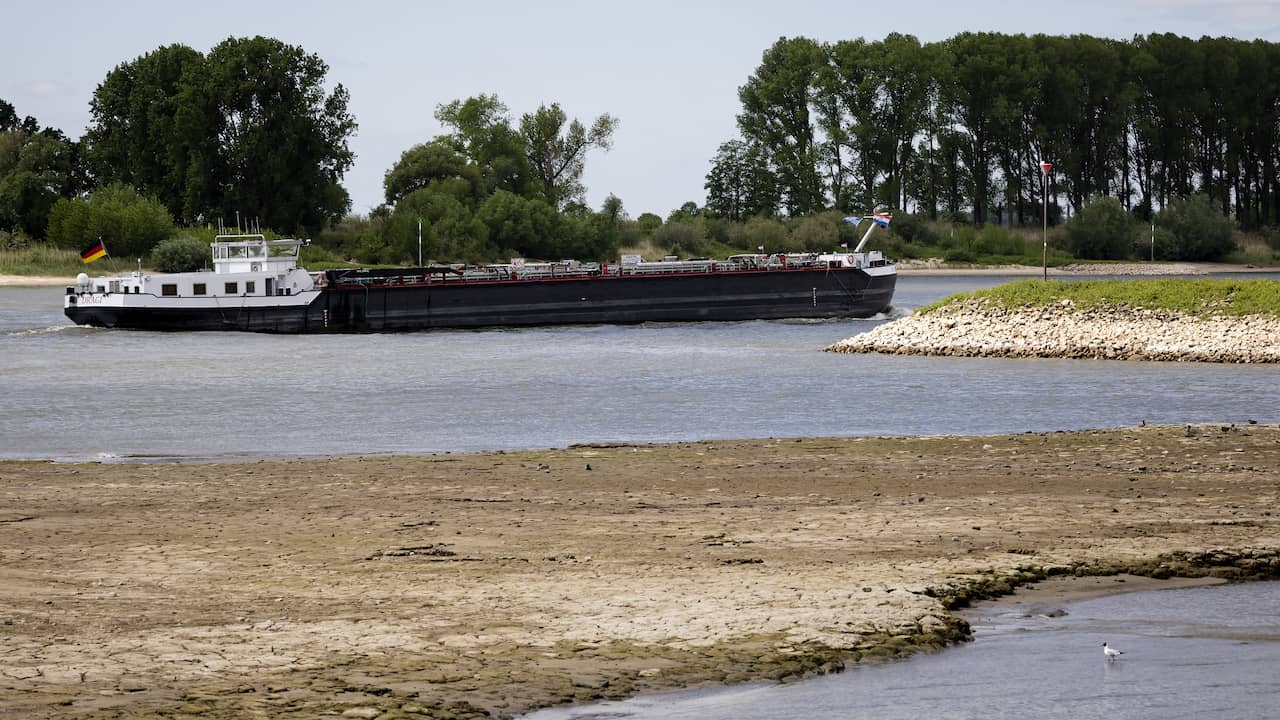 Droogte drukt goederenvervoer over rivieren 19% in augustus
