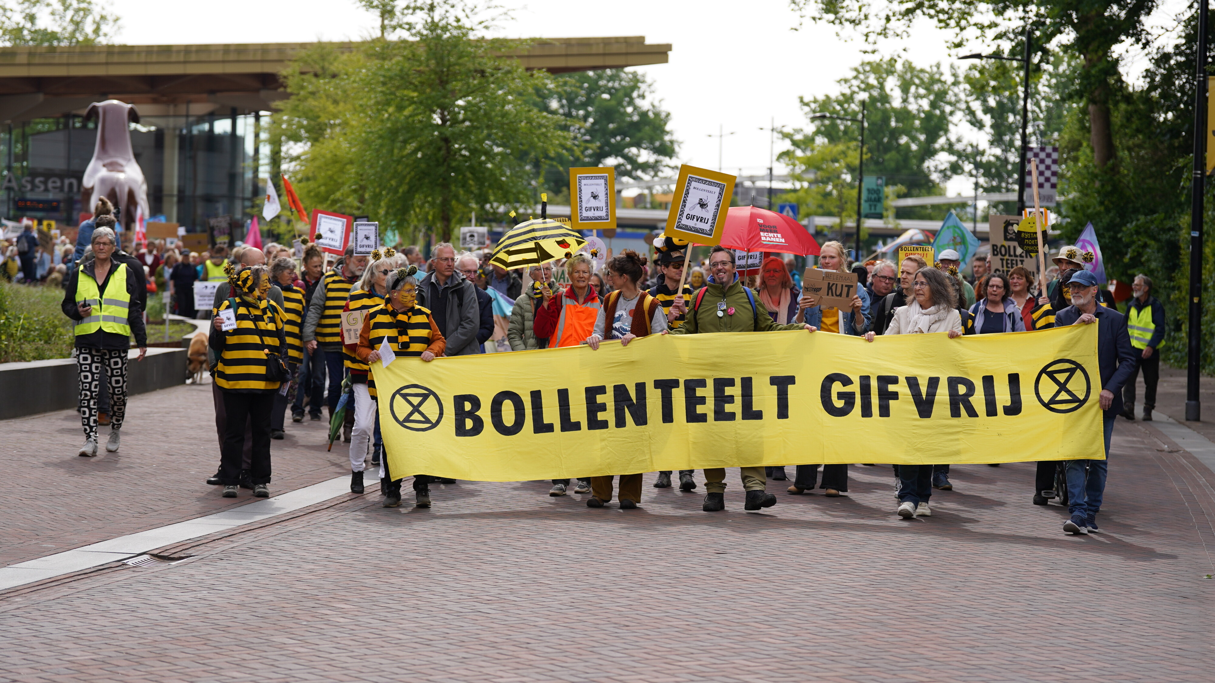 Extinction Rebellion protesteert tegen pesticiden tijdens koninklijk bezoek aan Drenthe
