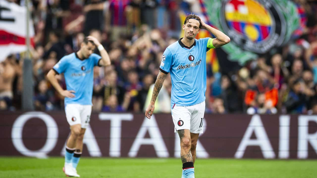 Feyenoord verliest met 5-1 van Barcelona in Champions League