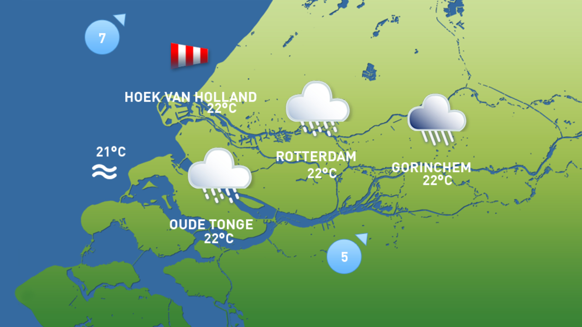 Onstuimige start van de dag met zware windstoten